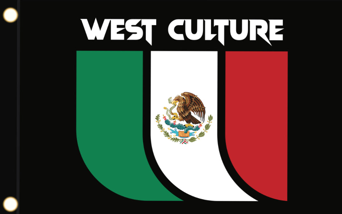 Racing Flags. WC Traditional Mexican Bandera Black Double Sided
