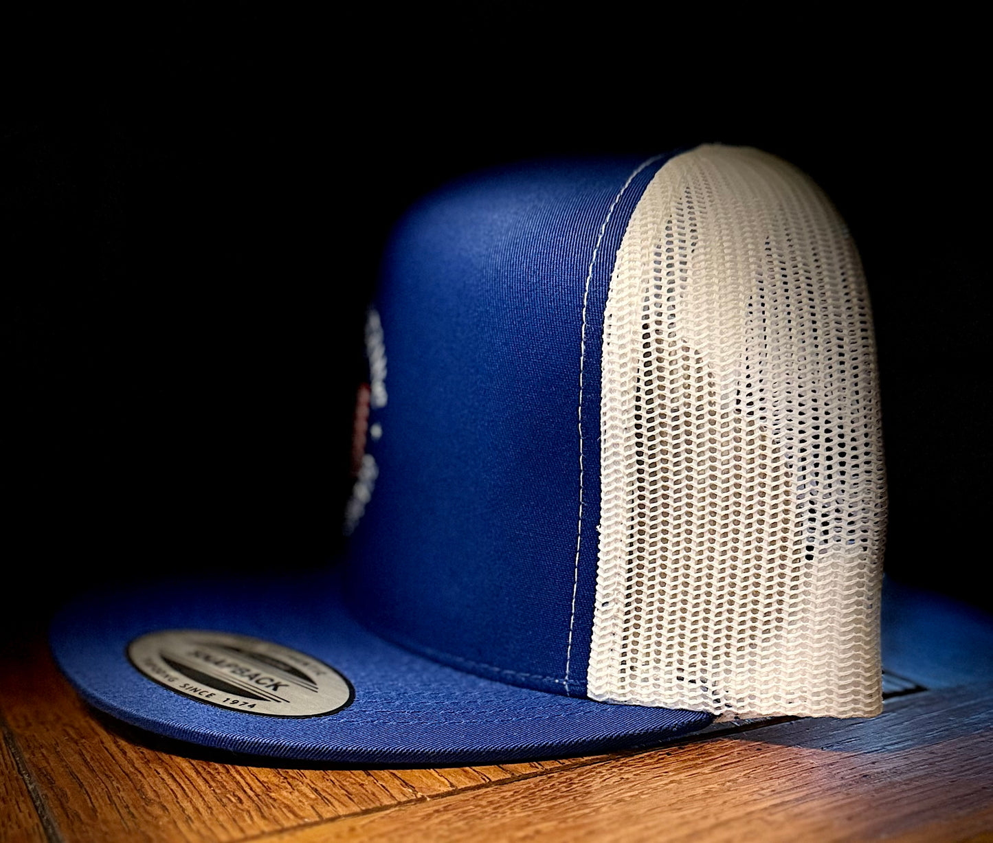 Blue/White Old English USA
