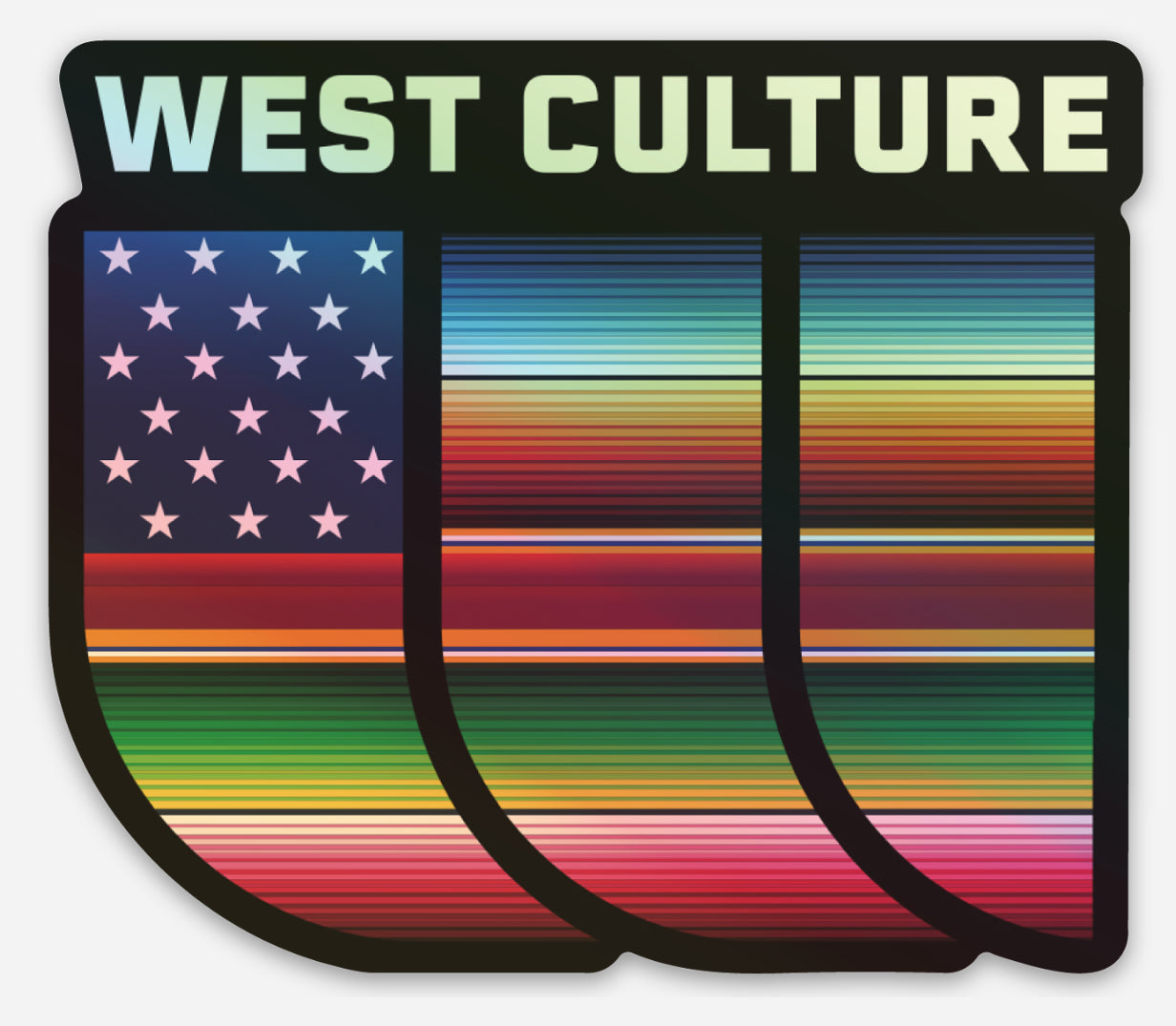 3x3" Holographic West Culture Serape Sticker