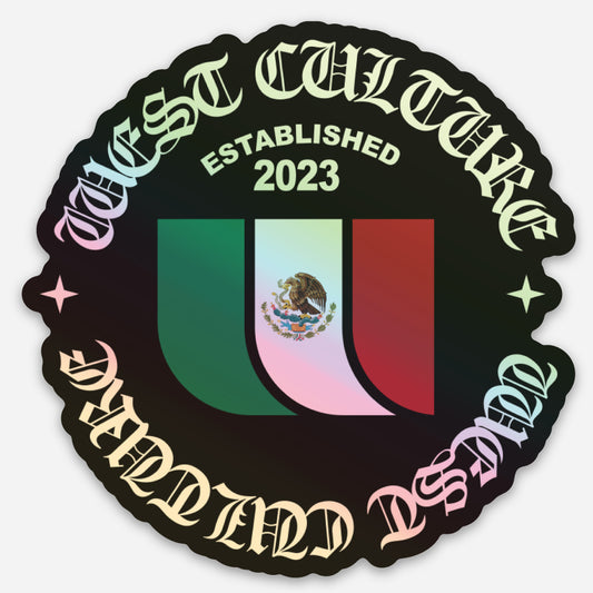 3x3" Holographic Traditional Mexican Bandera Sticker