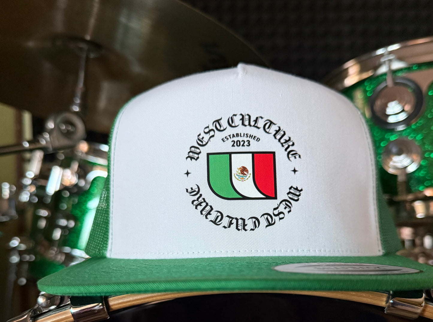 Green Old English Trucker Hat