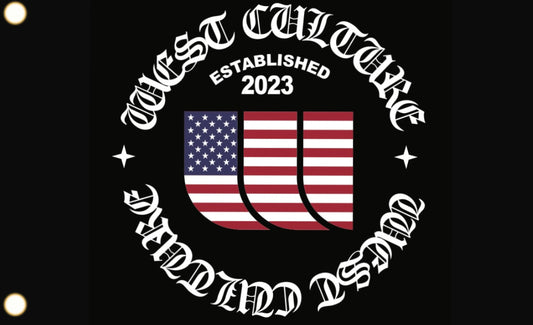 Racing Flags. Old English USA Black Double Sided