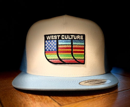 White/Sky Blue Serape Patch