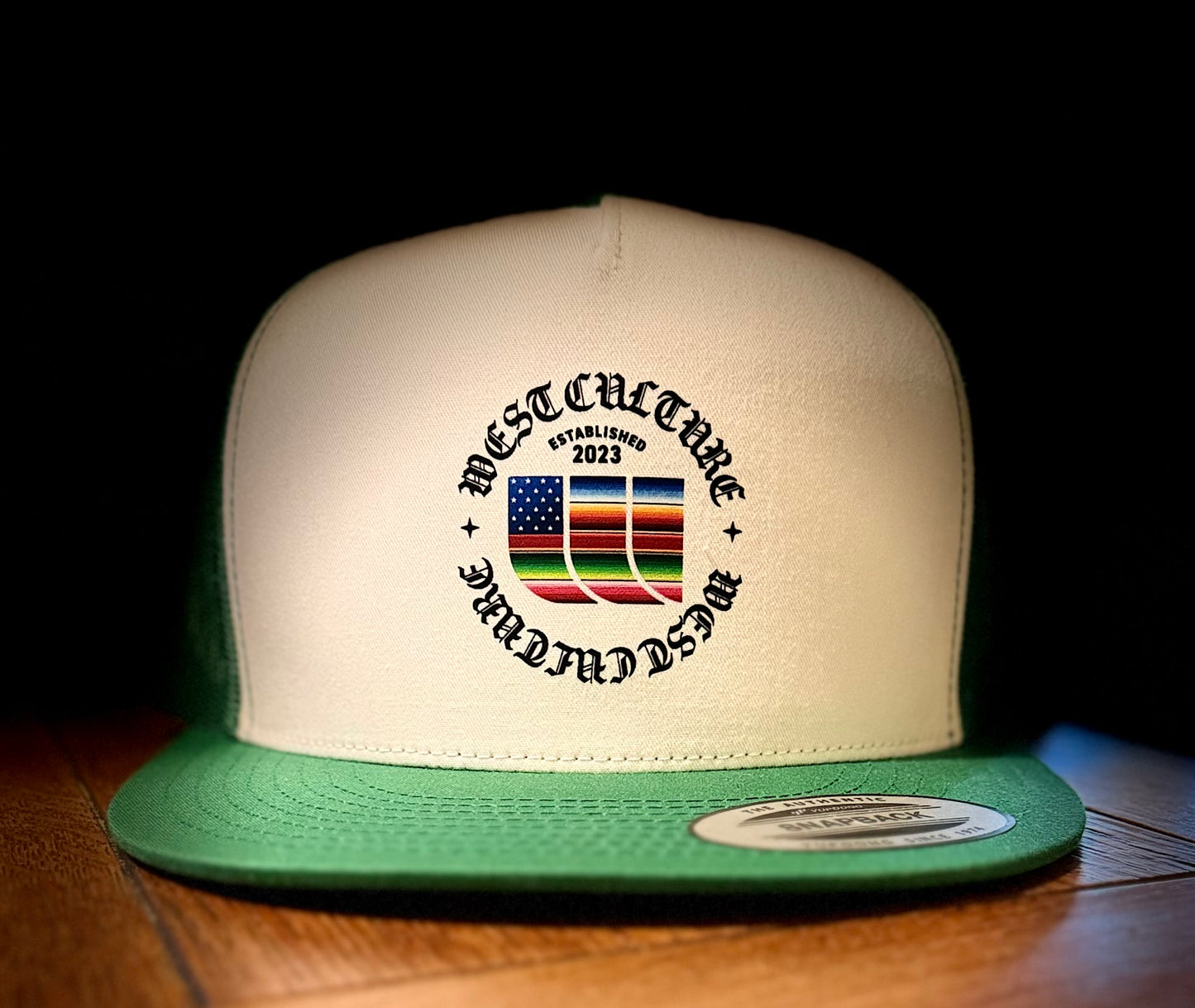 White/Green Old English Serape