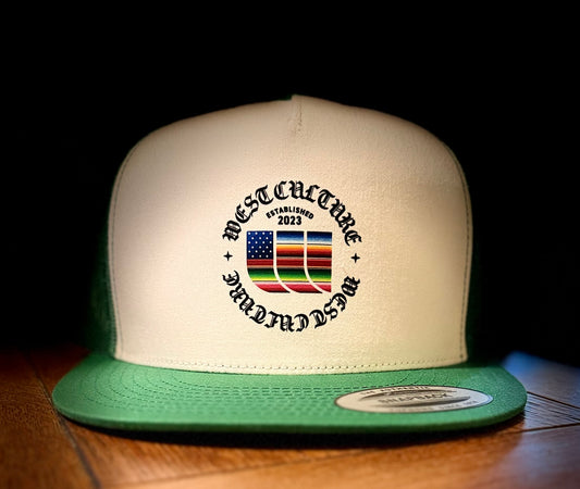 White/Green Old English Serape