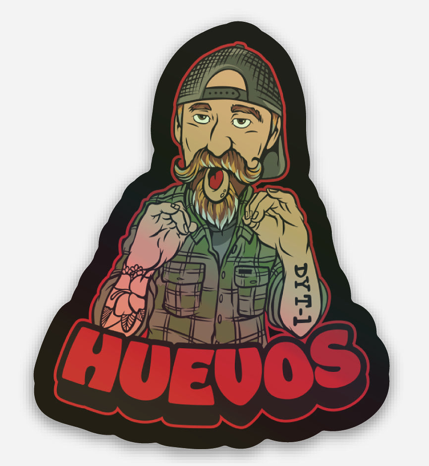 1.5"x2" Holographic OG Huevos Die Cut Sticker